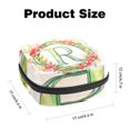 thumbnail image 2 of Sanitary Napkin Storage Bag, Watercolor Letter R with Wreath Pattern Portable Menstrual Pad Bag for Teen Girls Store Panty Liners Tampons Sanitary Pads for Women Ladies, 2 of 6