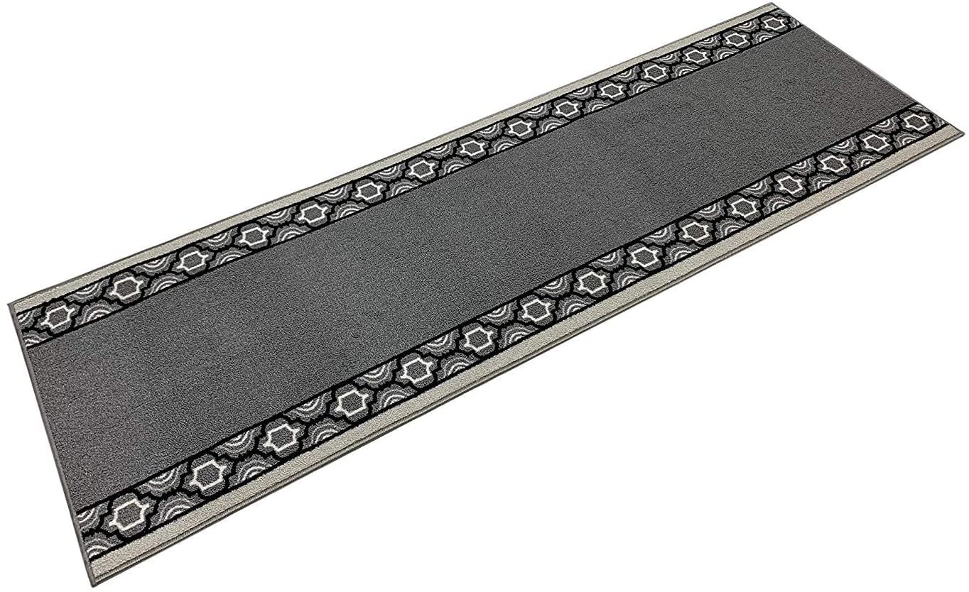 Extra-Long Low Pile Runner Rug Skid Resistant Backing Rug Runner Trellis Border Design Cut to Size Roll Runner Rugs - 35 Feet x 32 Inch