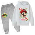 thumbnail image 4 of Sudadera con capucha y pantalones de Super Mario para niños, traje de 2 piezas, ropa de otoño y primavera para niños y niñas, sudadera con estampado de dibujos animados, trajes deportivos informales,, 4 of 5