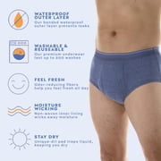 Wearever Mens Incontinence Underwear Open Fly Washable Briefs, Super Absorbency Single Pair