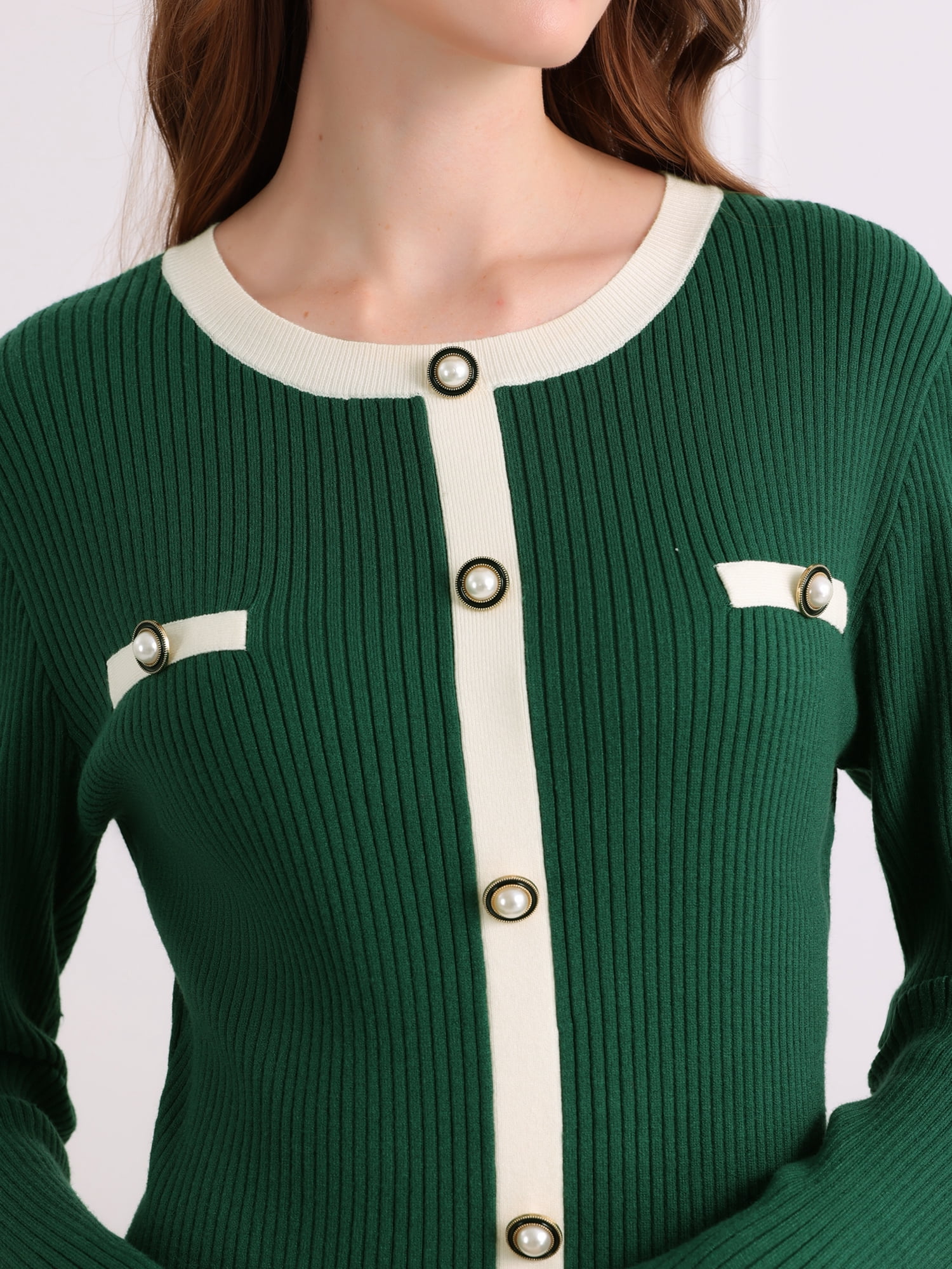 DARING DIVA Stylish Midi Long Sleeves Elegant Sweater Design Dress S Green