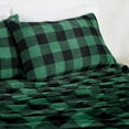 thumbnail image 6 of Chezmoi Collection Extra Soft Fleece Sheet Set Queen, 4-Piece Microplush Non-Pilling Velvety Bed Sheet, Deep Pocket - Lightweight All Season Warmth, Queen, Plaid Green, 6 of 9