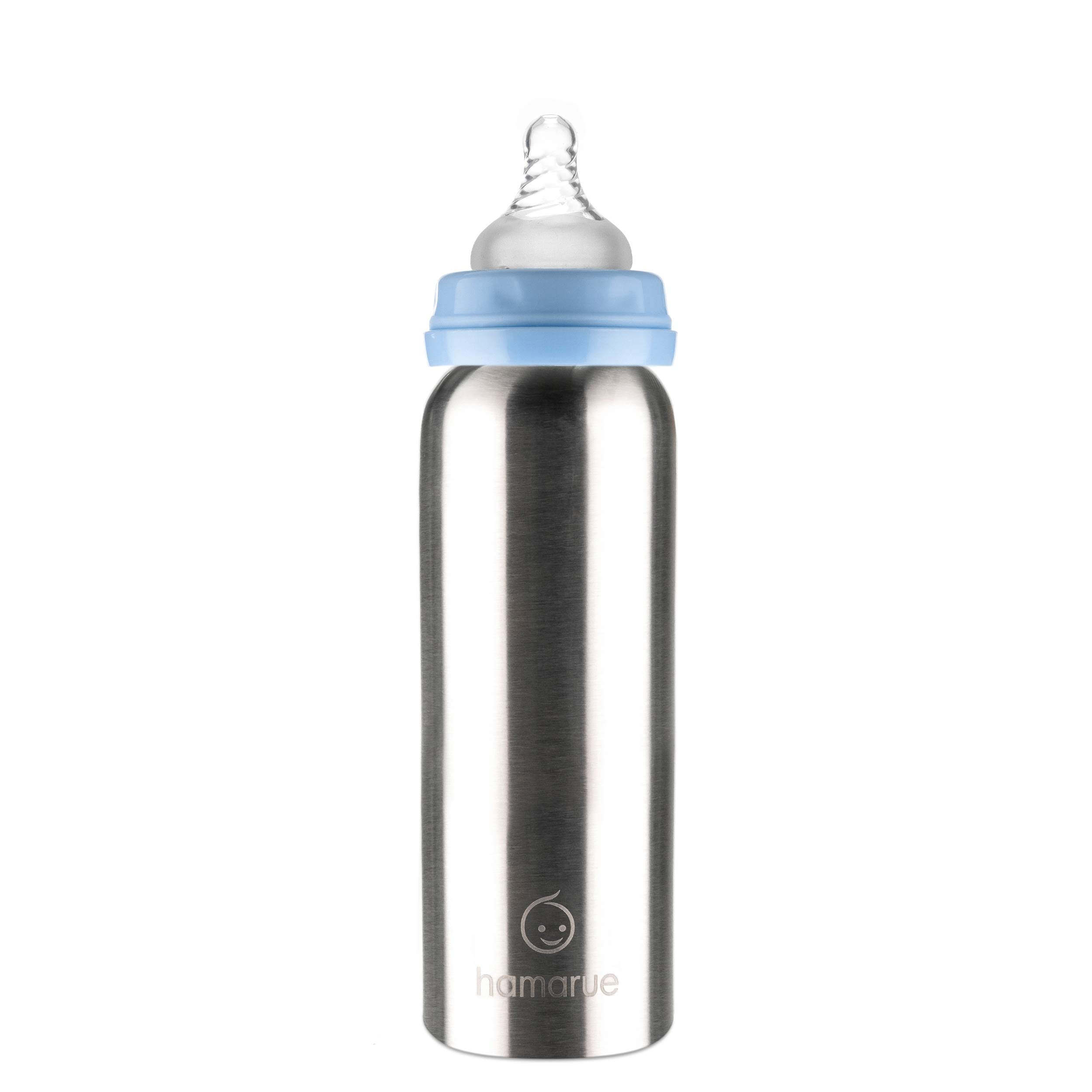Hamarue 3-in-1 Stainless Steel Sippy Cups for Babies & Toddlers | Non-Toxic Insulated Baby Bottle | BPA-Free | Ages 3M+ | Evolving Feeding Solution