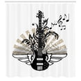 thumbnail image 3 of Ambesonne Guitar Shower Curtain, Rock and Roll Pattern, 69"Wx75"L, Tan Black White, 3 of 3