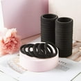 thumbnail image 4 of Bandas elásticas gruesas para mujer, coleteros sin costuras, lazos para el cabello negros, juego de 100 piezas, 4 of 7