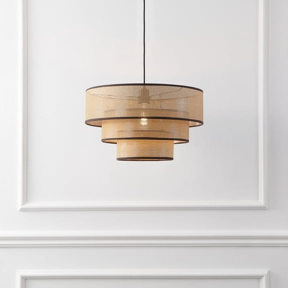 Safavieh Malya 19.75" Modern Plastic Pendant Lights, Natural