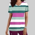 thumbnail image 2 of Vestido Corto para las Mujeres con Cuello en V Imprimir Manga Corta Bolsillo Enfermera Top, Poliéster Ligero para el Hogar Diario Y Desgaste Casual, 2 of 9