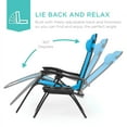 thumbnail image 4 of Best Choice Products Set of 2 Zero Gravity Lounge Chair Recliners for Patio, Pool w/ Cup Holder Tray - Light Blue, 4 of 8