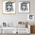 thumbnail image 4 of Designart "Blue Grey Tiger With Sunglasses" Animals Tiger Fashion Wall Art Living Room, 4 of 5