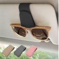 thumbnail image 1 of Soporte magnético de cuero para gafas de sol, clip para colgar gafas para visera de coche, adecuado para gafas de diferentes tamaños, negro, 1 paquete, 1 of 5