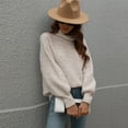 thumbnail image 2 of Sweaters for Women Sevevn Women's Casual Long Sleeve Turtleneck Loose Color Pullover Sweater Women Sweaters for Fall Knit Pullover Sweater Women, 2 of 9