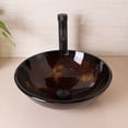 thumbnail image 6 of Wonline Round Tempered Glass Bathroom Vessel Sink Bowl without Overflow, Equipped with Oil Rubbed Bronze Faucet Pop-up Drain Combo, 6 of 6