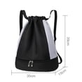 thumbnail image 2 of Laklulu Mochila con cordón y compartimento para zapatos, bolsas con cordón para hombres, mujeres, gimnasio, yoga, compras, natación, 2 of 6