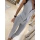 thumbnail image 5 of Conjunto de camiseta y pantalones sin mangas para mujer, conjunto de dos piezas con cierre de cintura de temperamento sólido, chaleco Sexy y pantalones pitillo, novedad de verano 2024, 5 of 5