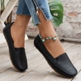 thumbnail image 2 of Women's Slip On Flat Wide Width Loafers Comfortable Low Top Flat Tennis Shoes Breathable Non Slip Work Shoes Black Size 7, 2 of 8