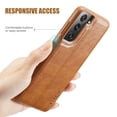 thumbnail image 4 of MOHEYO Slim Vegan Leather Cover Thin Luxury Classic Case for Samsung Galaxy S21 5G - Brown, 4 of 6