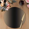 thumbnail image 3 of Beige Black Ombre Round 13 Inch Placemats Set of 8, Modern Gradient Abstract Art HeatResistant Non Slip Place Mats for Dining Table, Wipeable Braided Kitchen Table Mats for Housewarming, 3 of 9