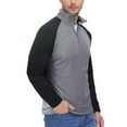 thumbnail image 3 of SWSMCLT Men's Long Sleeve Sweatshirt Half Zip Cotton Blend Sweat Shirt Top Fall High Neck Soft Fashion Casual Light Grey X-Large, 3 of 4
