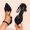 Black, variant on PiGOGI Women Fashion Casual Pointed Toe Bow Flats Sandals High Heels Dressy Summer Comfort Shoes White