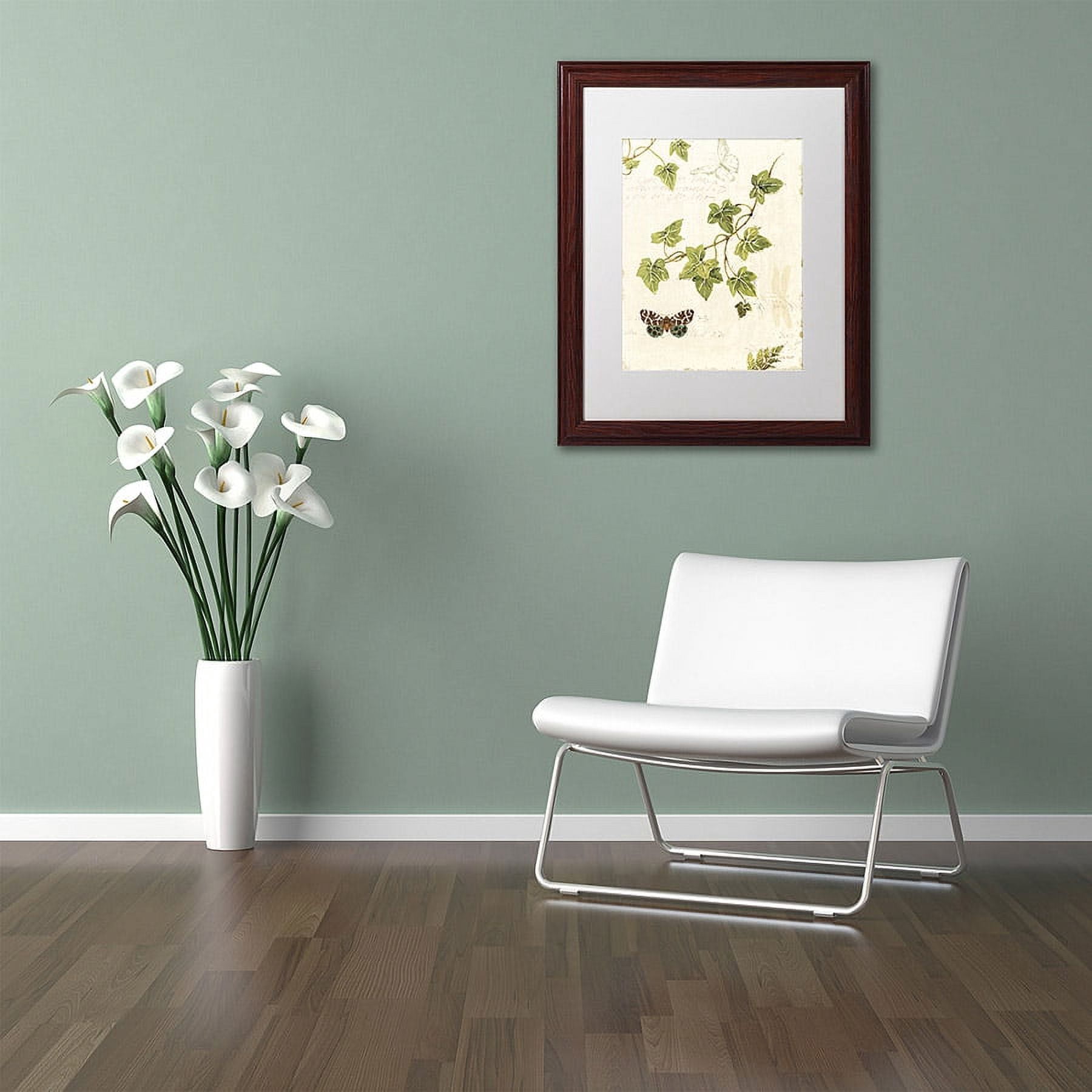 Trademark Fine Art "Ivies and Ferns II" Canvas Art by Lisa Audit, White Matte, Wood Frame