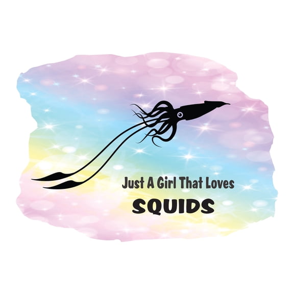 Animal Wall Decals for Children Bedroom - Love for Sea Creatures Squid DIY & Creativity Boy Girl Bedroom Wall Sticker - Size: 30 In x 21 In