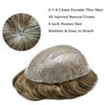 thumbnail image 6 of LYRICAL HAIR Toupee Hair for Men Thin Skin Mens Toupee Human Hair Replacement System 7"X9" All Poly Mens Hairpiece PU Injected Mens Wig Units, 6 of 7