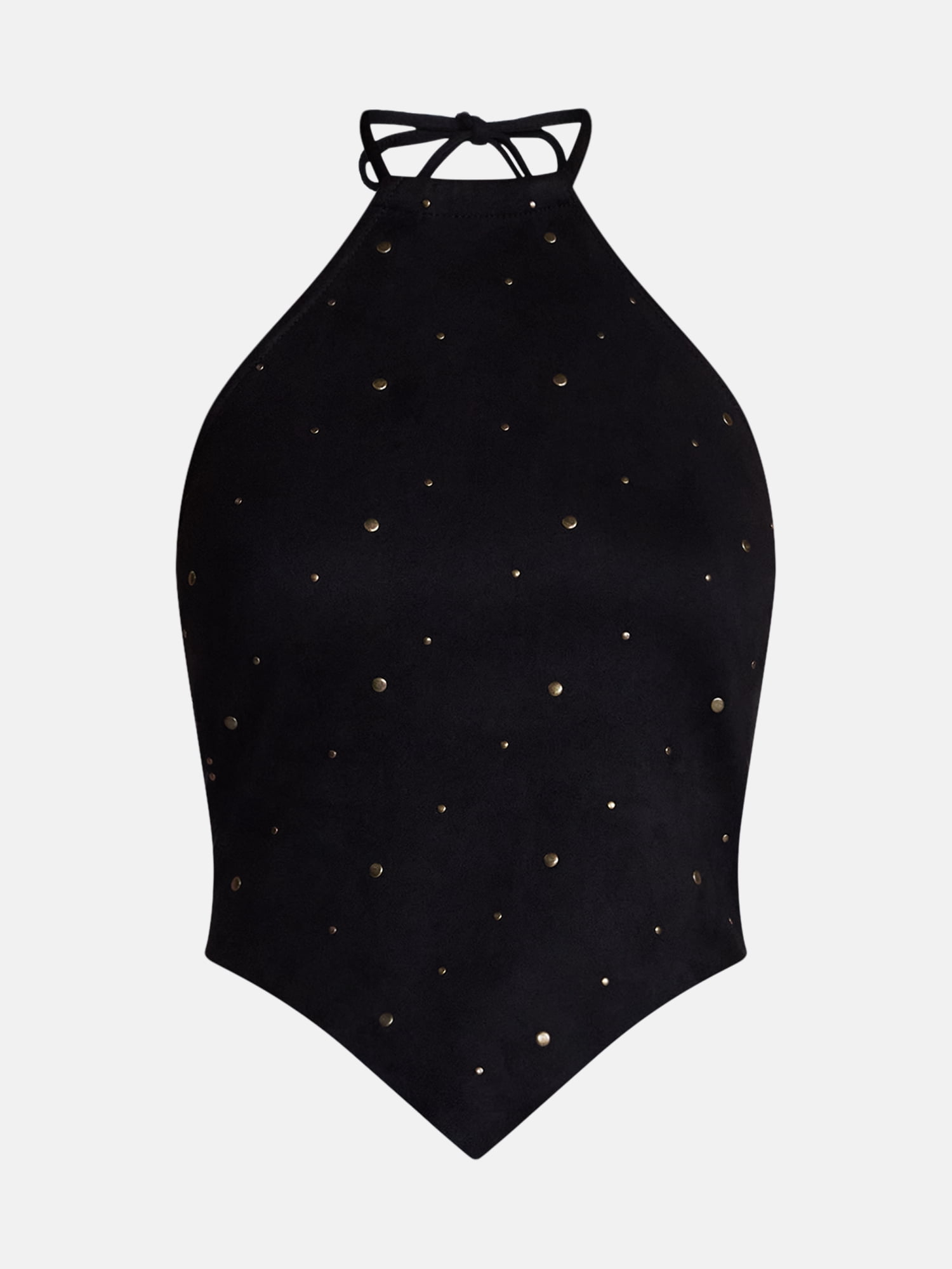 Madden NYC Women’s Faux Suede Hanky Hem Halter Top, Sizes XXS-XXL