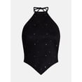thumbnail image 5 of Madden NYC Women’s Faux Suede Hanky Hem Halter Top, Sizes XXS-XXL, 5 of 6