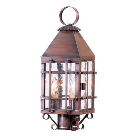 Irvins Country Tinware Barn Outdoor Post Light Antique Copper 3 Light