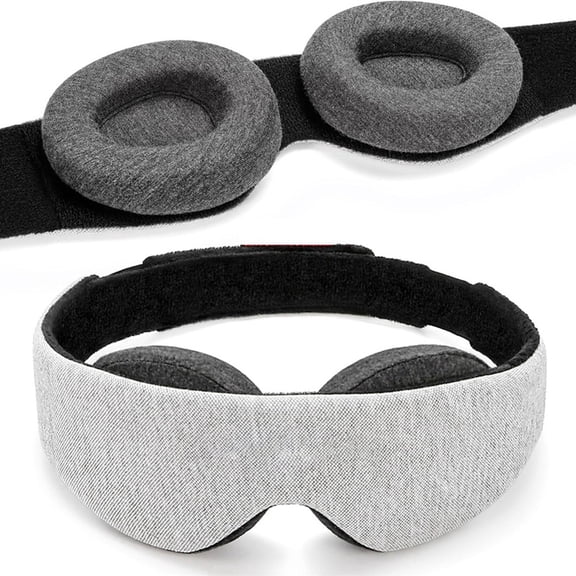3D Contoured Sleep Mask - Blackout, Memory Foam Eye Mask for Sleeping, Adjustable Strap for Men & Women