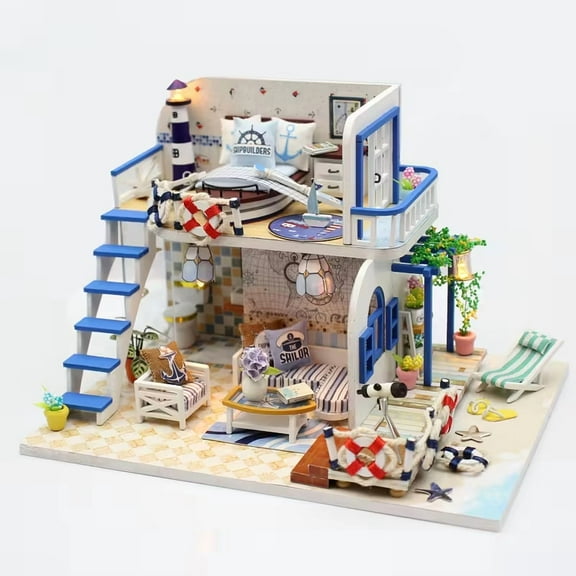 Miniature House Kit, Dollhouse Kit, Miniature Kit, DIY Mini House Building Kit for Adult