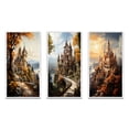 thumbnail image 2 of Designart "Fortress Golden Castles Majestic wall art II" Cityscapes Framed Wall Art Set Of 3 - Beige Castles Frame Gallery Set For Office Decor, 2 of 7