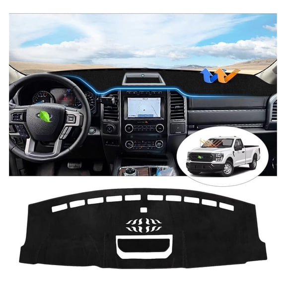 Dash Cover Fits for Ford F-150 2015-2018 2019 2020 F150 Accessories, Dashboard Cover for F-150 Left Hand Driving Non-Slip (No HUD)(Not Fit 2018 F150 Dashboard Without Speaker in Center Bin)