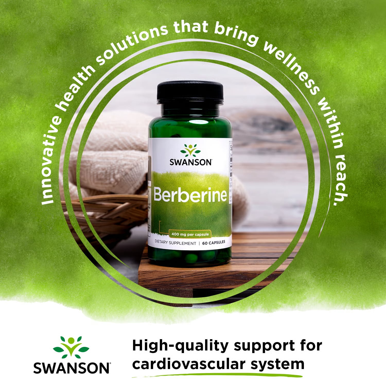 Swanson Berberine Supplement - 400 mg Each, 60 Capsules - Berberine HCl with Overall Wellness Support (4 Pack)