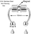 thumbnail image 2 of 6pcs Magnetic Septum Fakes Nose Ear Rings Steel Non-Piercing Gifts D3U4, 2 of 6