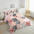 thumbnail image 3 of jejeloiu Milk Cow Pattern Bedding Comforter Set,Western Cowgirls Theme Twin Comforter Sets,Pink Patchwork Geometric Chekcered Bedding Set For Girls Kids,Microfiber Bedroom Decor Reversible,2 Pieces, 3 of 8