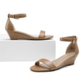 thumbnail image 2 of Women Low Wedge Heel Sandals Open Toe Ankle Strap Buckle Lady Work Casual Shoes, 2 of 6