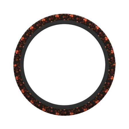 XMXY Car Steering Wheel Cover, Night Autumn Flowers Non-Slip Jeep Truck Universal Elastic Steering Wheel Protector 15 inch