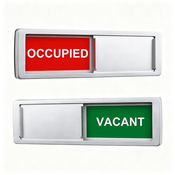 HBMYN Vacant Occupied Door Sign for Home Office Restroom Conference Hotels Hospital,Privacy Door Indicator Tells Whether Room"Use Or Available,7’’ X 2’’ - Silver