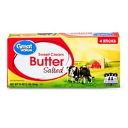 Great Value Sweet Cream Salted Butter, 16 oz