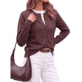 thumbnail image 4 of Fantaslook Crew Neck Knit Cardigan Sweaters for Women Button Front Sweater Tops Business Casual Fall Outfits, 4 of 10