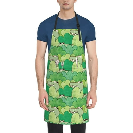 

Coaee Crocodile And Bush for Waterproof Apron for Unisex Adult with Adjustable Bib Apron