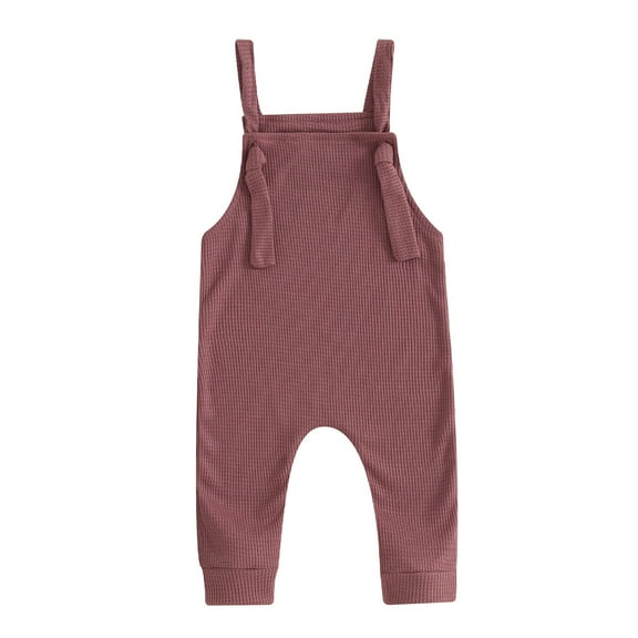 Bagilaanoe Newborn Baby Boys Girl Waffle Jumpsuit Sleeveless Romper Overalls 3M 6M 12M 18M 24M Infant Long Pants Casual Clothes