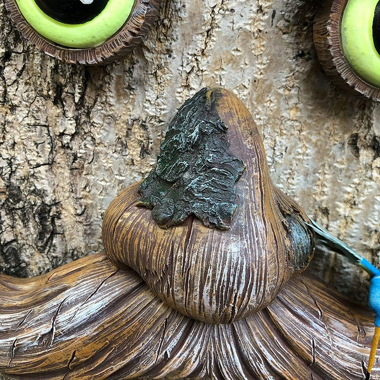  Juegoal Tree Face Decor Bird Feeder Outdoor, Eyes Glow in Dark  Fun Old Man Tree Hugger Sculpture Yard Art Garden Lawn Ornament Decoration  : Patio, Lawn & Garden