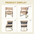 thumbnail image 2 of Set of 2 Modern Dining Chairs, Grey PU Upholstered Iron Frame Accent Chairs for Dining Room, 2 of 8