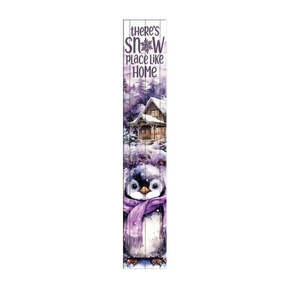 Vertical 'Snow Place Like Home' Sign, Winter Collection Porch Signs, 8x46 Wooden Signs, New