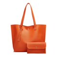 thumbnail image 2 of AUDeals Women Pebbled PU Leather Tote Bag, Solid Color Minimalist Shoulder Purse, Large Capacity Tassel Handbag for Daily Travel Commute, 2 of 7