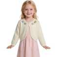 thumbnail image 2 of Sentuca Toddler Girls Cardigan Sweater Long Sleeve Short Bolero Shrug Knit Cardigan Jacket Summer Thin Cute Button Tops Size 1-2Y White, 2 of 7