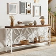 thumbnail image 4 of Tribesigns 70.9-Inch Narrow Sofa Table, Industrial Long Sofa Table Behind Couch, Entry Console Table with Storage for Entryway, Living Room, Foyer, Unique Design, Rustic Brown & White, 4 of 8