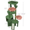 thumbnail image 2 of Three Layer Cat Tree with Cat Condo and Two Hammocks,Grey, 2 of 16
